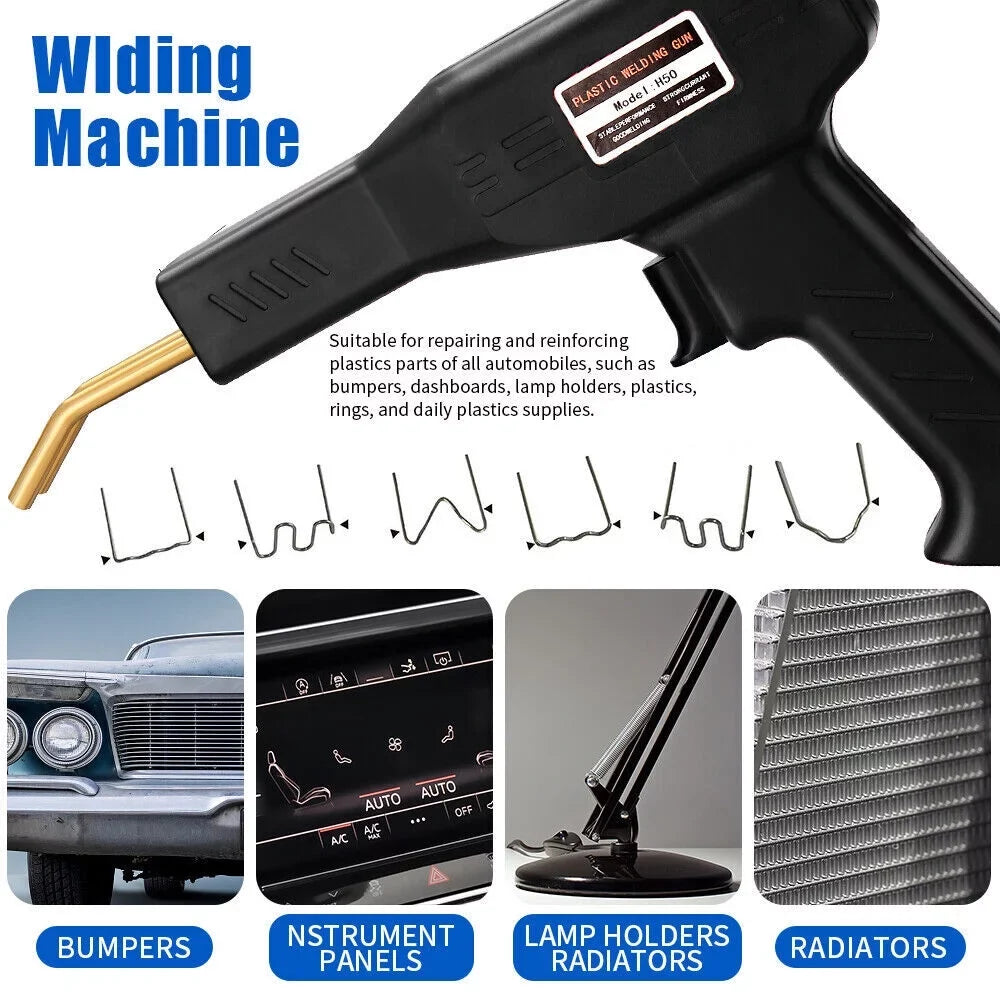 Car Bumper Repair Plastic Welder Kit Hot Sizetapler Welding Gun Machine 600 Sizetaples