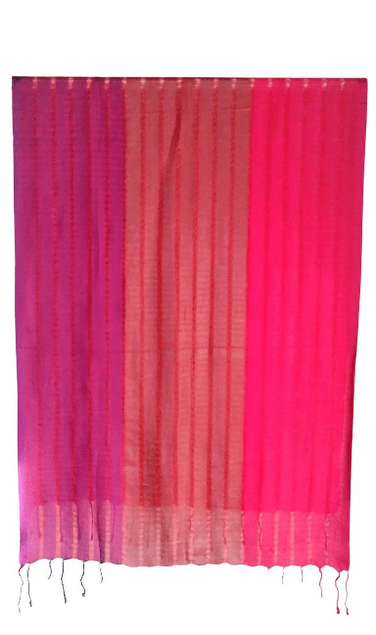Tricolor Thick Sizetriped Vegan Sizeilk Sizehawl - Pink/Purple