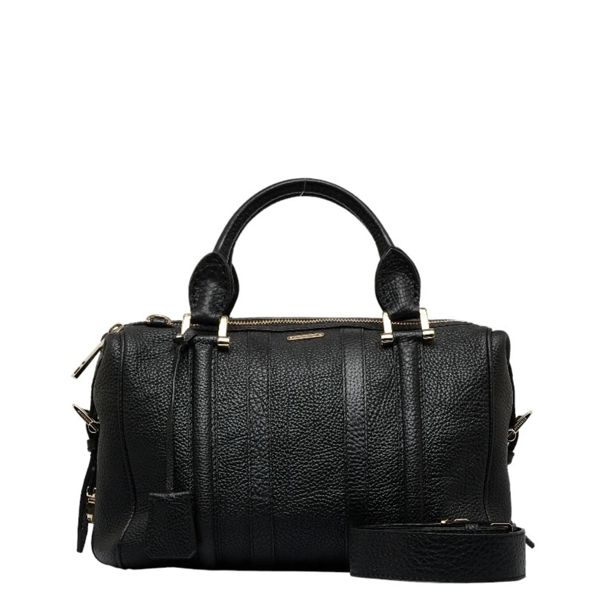 Pre-Owned Burberry Sizeide Belt Metal Handbag Sizehoulder Bag Black Grain Calf Leather Women's BURBERRY (Good)