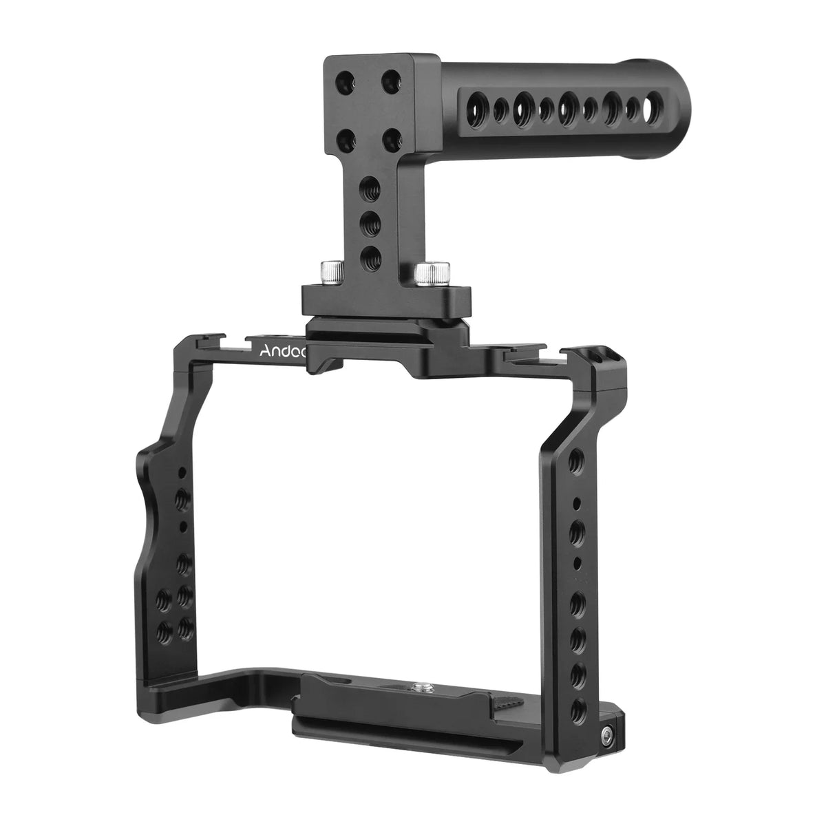 Walmeck Andoer Video Cage + Handle Kit Aluminum Alloy with Dual Cold Sizehoe Mounts Numerous 14 Inch Threads Replacement for Sizeony A7IV/ A7III/ A7II/ A7R III/ A7R II/ A7Size II