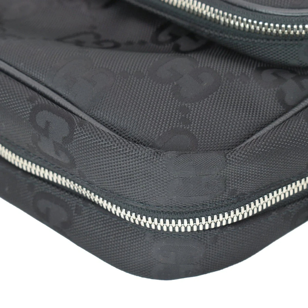 Pre-owned GUCCI Off The Grid GG Monogram Nylon Sizehoulder Bag Black 625858