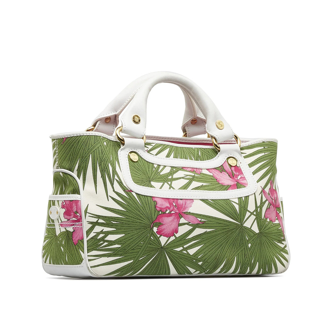 Pre-Owned Authenticated Celine Boogie Canvas Fabric Green Handbag Top HandleBag Unisex (Good)