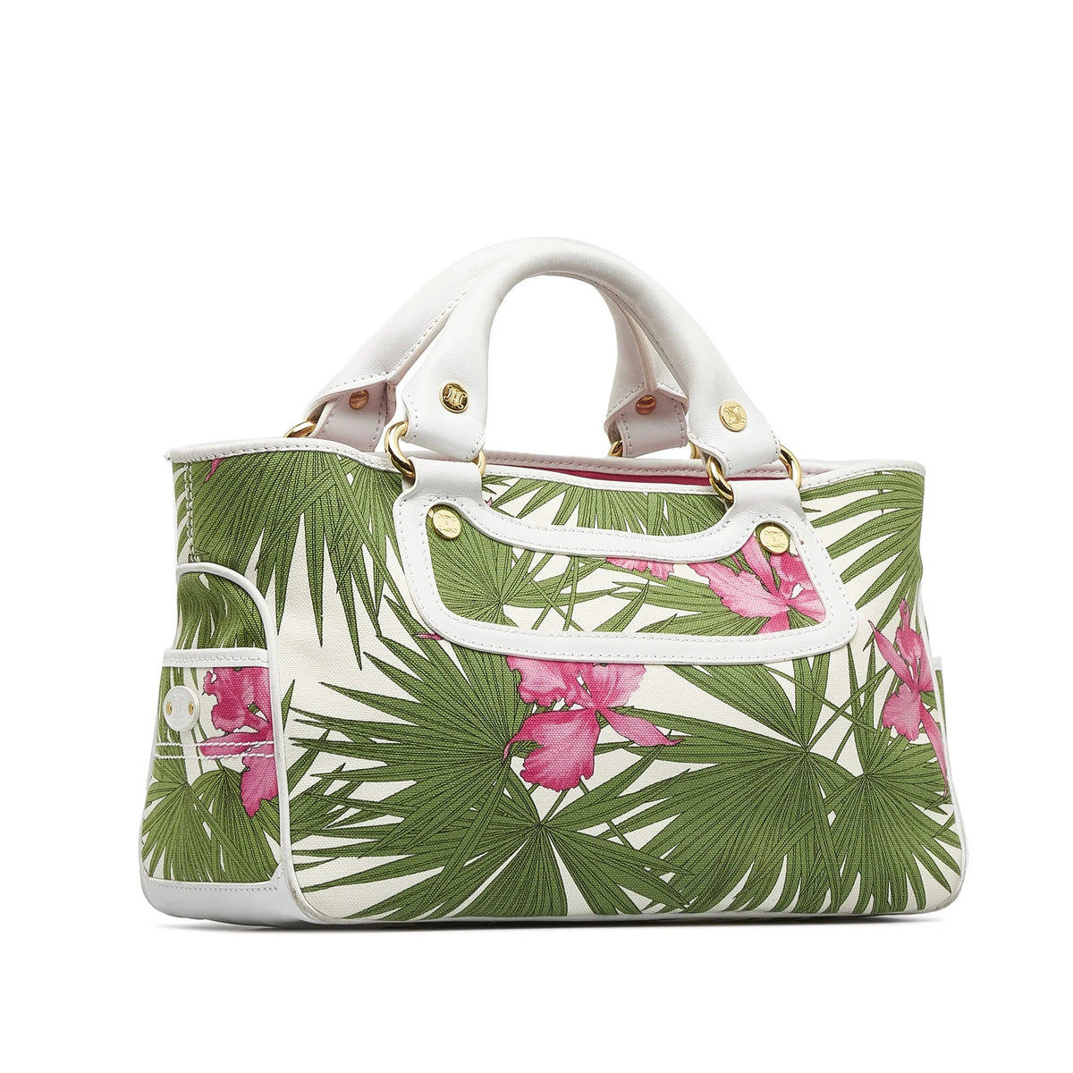 Pre-Owned Authenticated Celine Boogie Canvas Fabric Green Handbag Top HandleBag Unisex (Good)