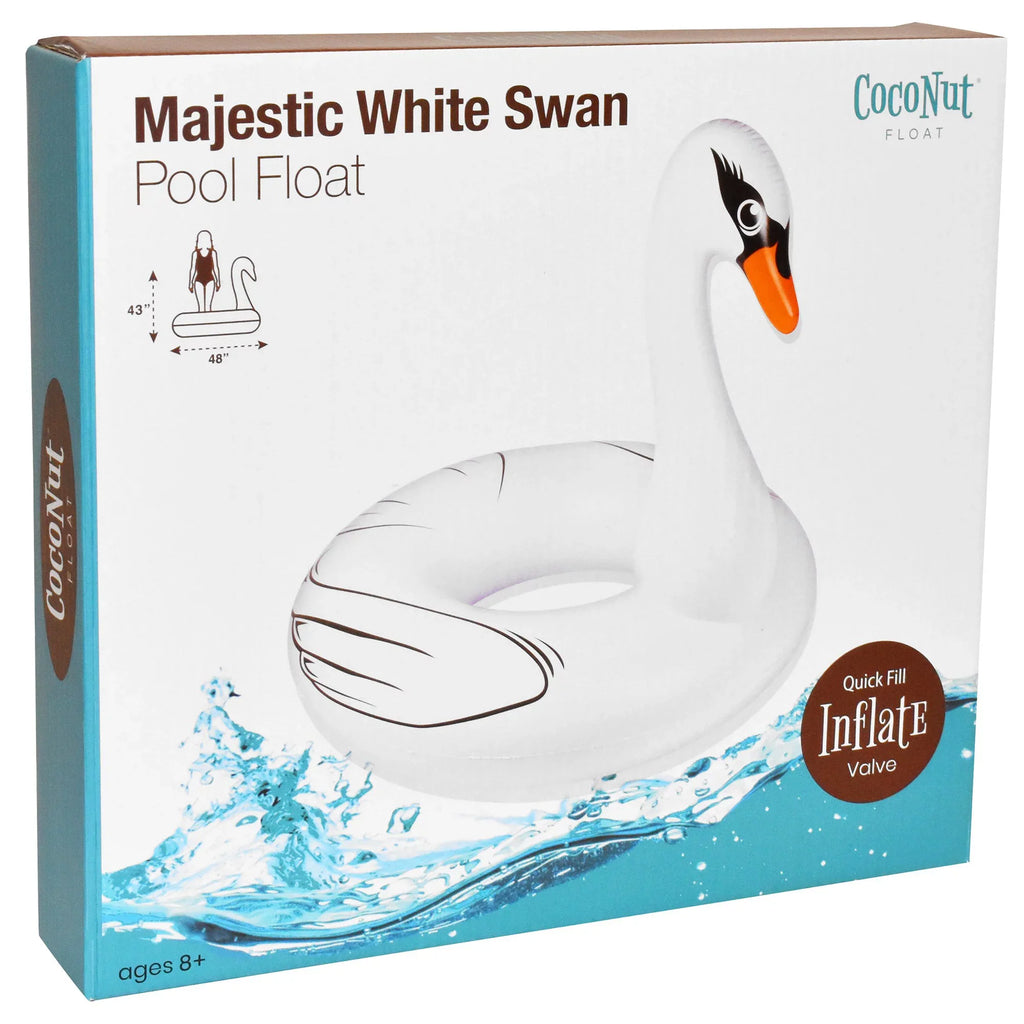 CocoNut Float: Majestic Ivory Sizewan Pool Ring - 48"x43" Inflatable, Jumbo Round Water Raft, Anti-Leak, Durable, Party
