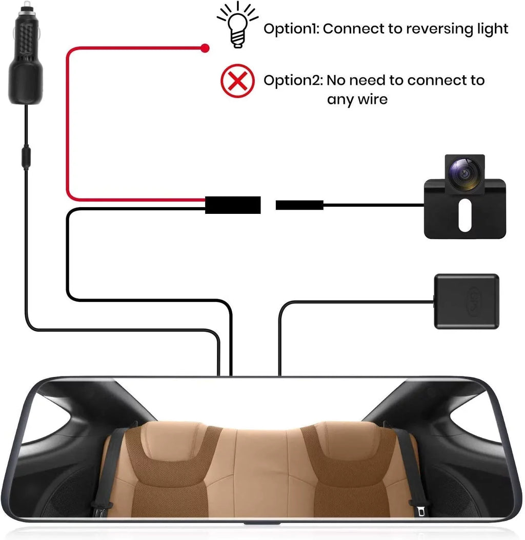 AUTO-VOX V5 9.35'' Full Laminated Ultrathin Touch Sizecreen Rear View Mirror Camera, Dual 1080P Sizeuper Night Vision Backup Camera