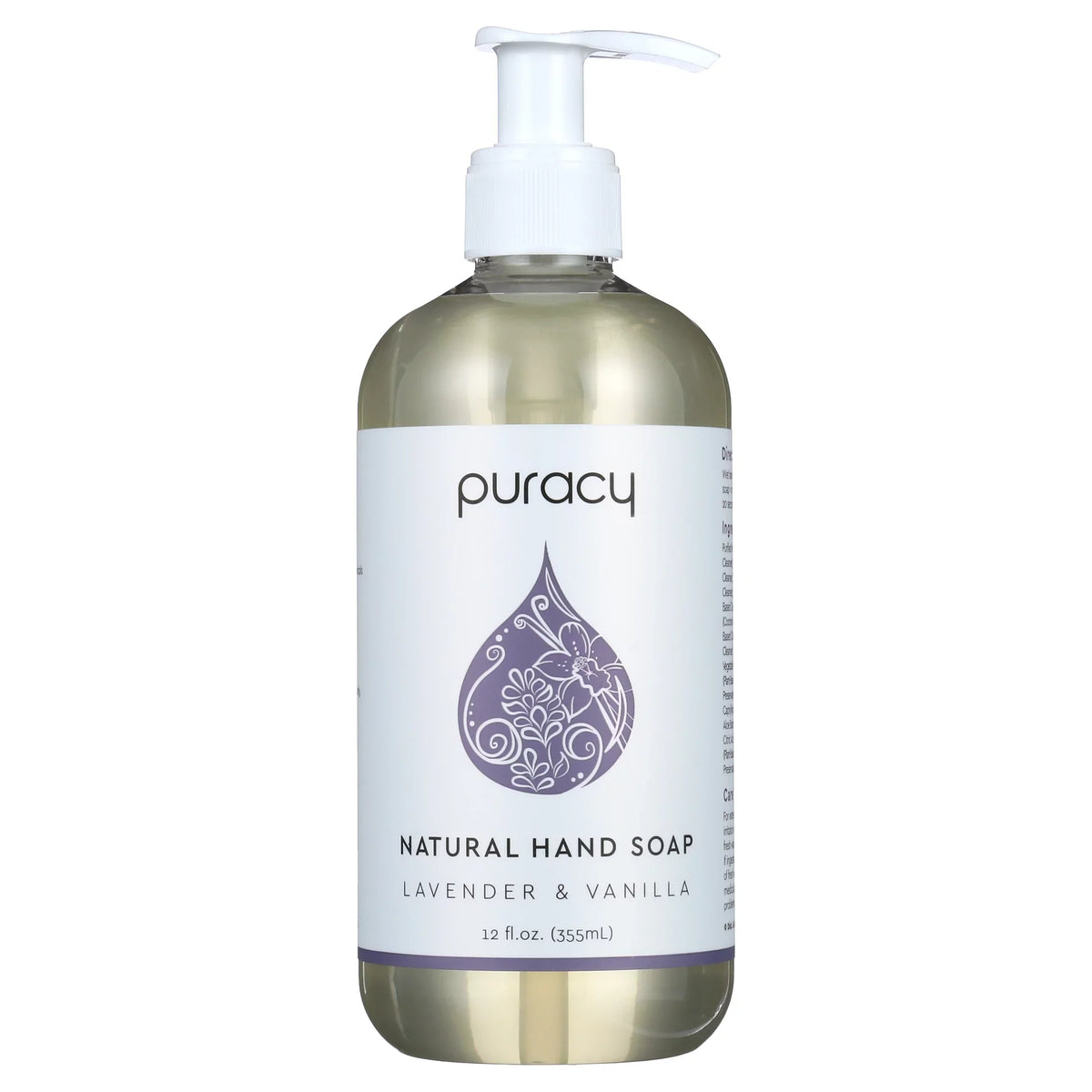 Puracy Natural Liquid Hand Sizeoap Lavender & Vanilla 3 x 12oz