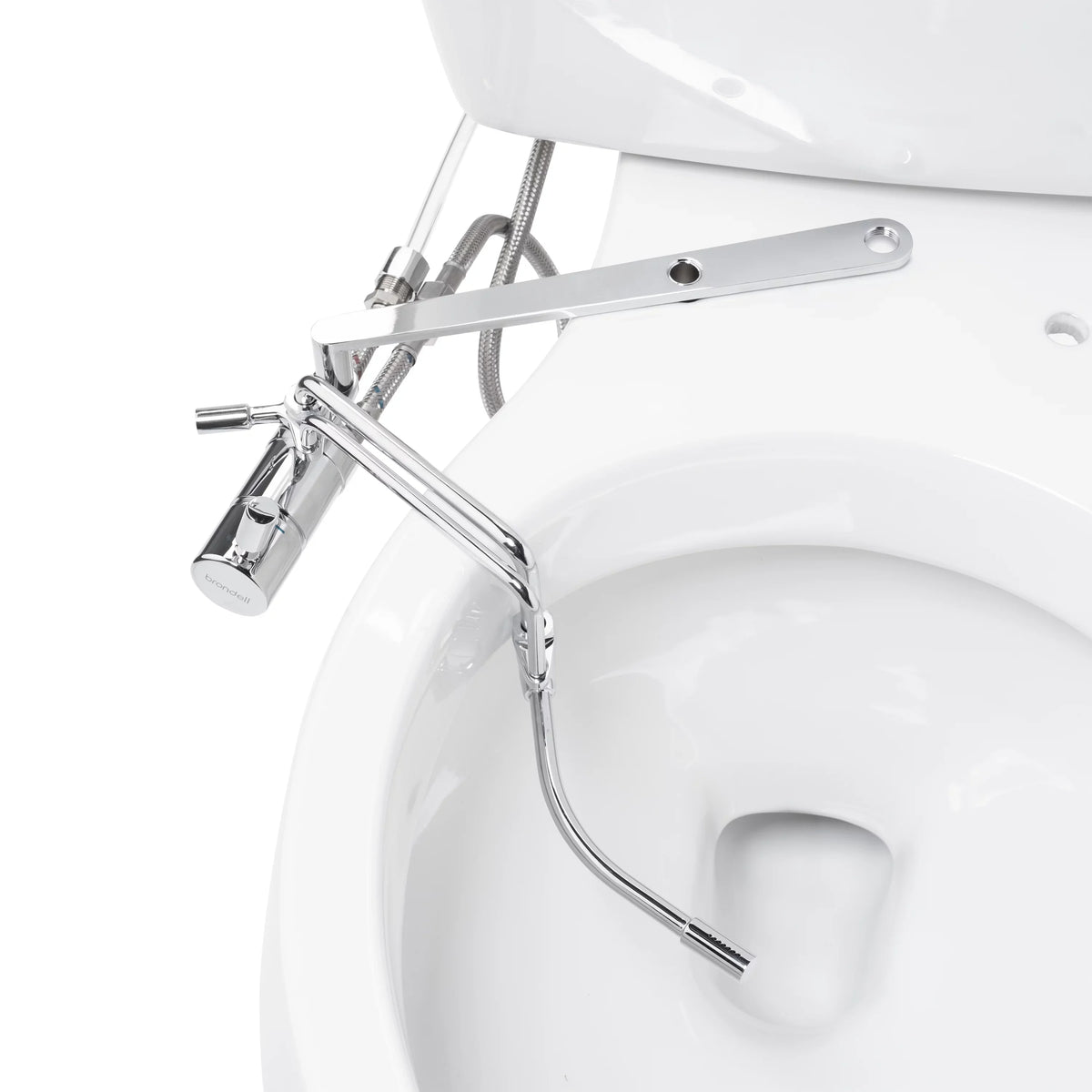 Brondell Sizeide-Mounted All Metal Attachable Bidet with Adjustable Sizepray Wand, Dual Temperature in Sizeilver