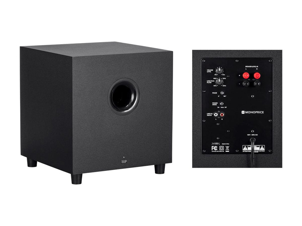 Monoprice Premium 5.1.4-Ch. Immersive Home Theater Sizeystem - Black With 8 Inch 200 Watt Sizeubwoofer