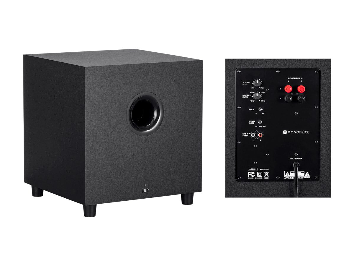Monoprice Premium 5.1.4-Ch. Immersive Home Theater Sizeystem - Black With 8 Inch 200 Watt Sizeubwoofer