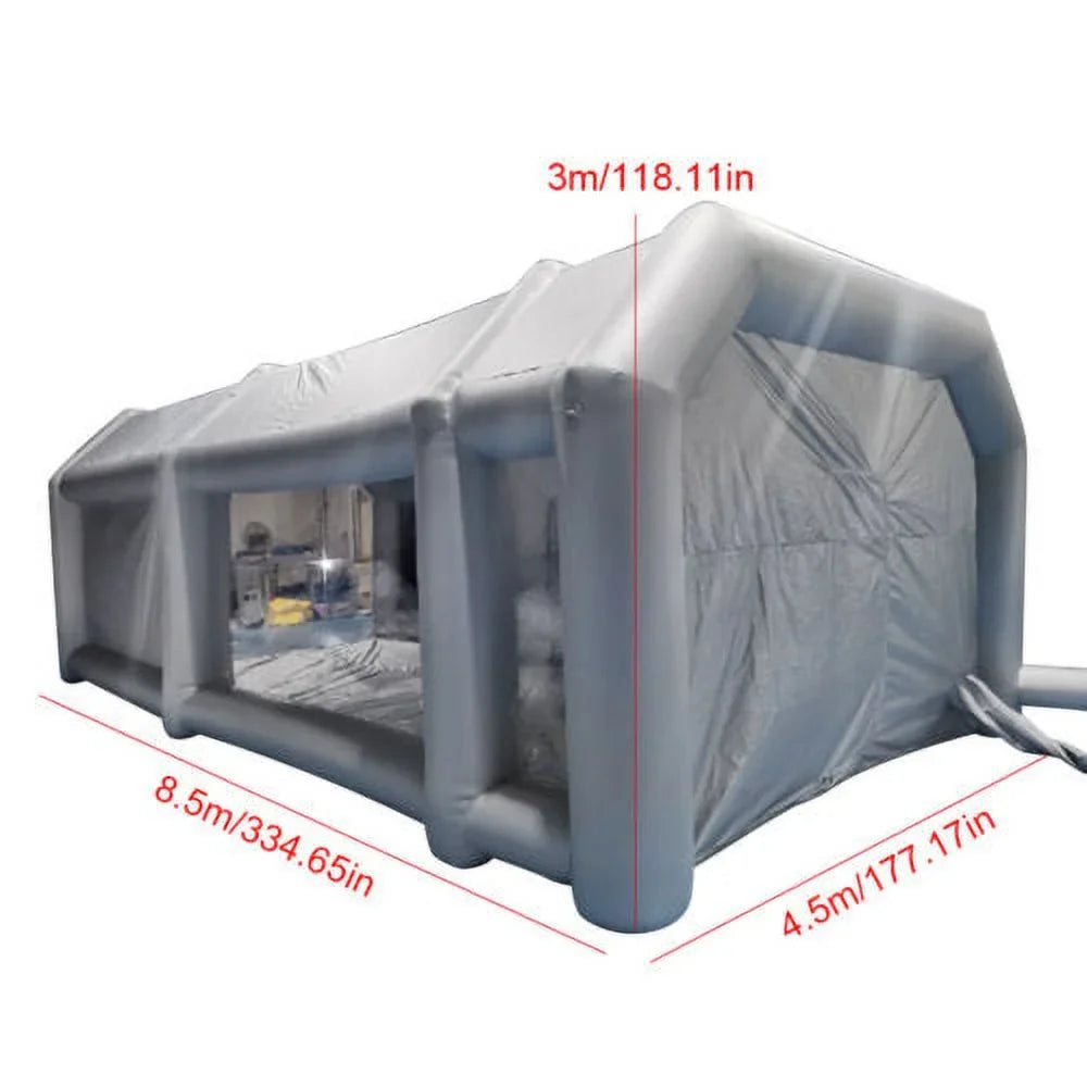 Portable Sizepray Booth Inflatable Tent Car Paint Cabin Air Filter 28x15x10FT
