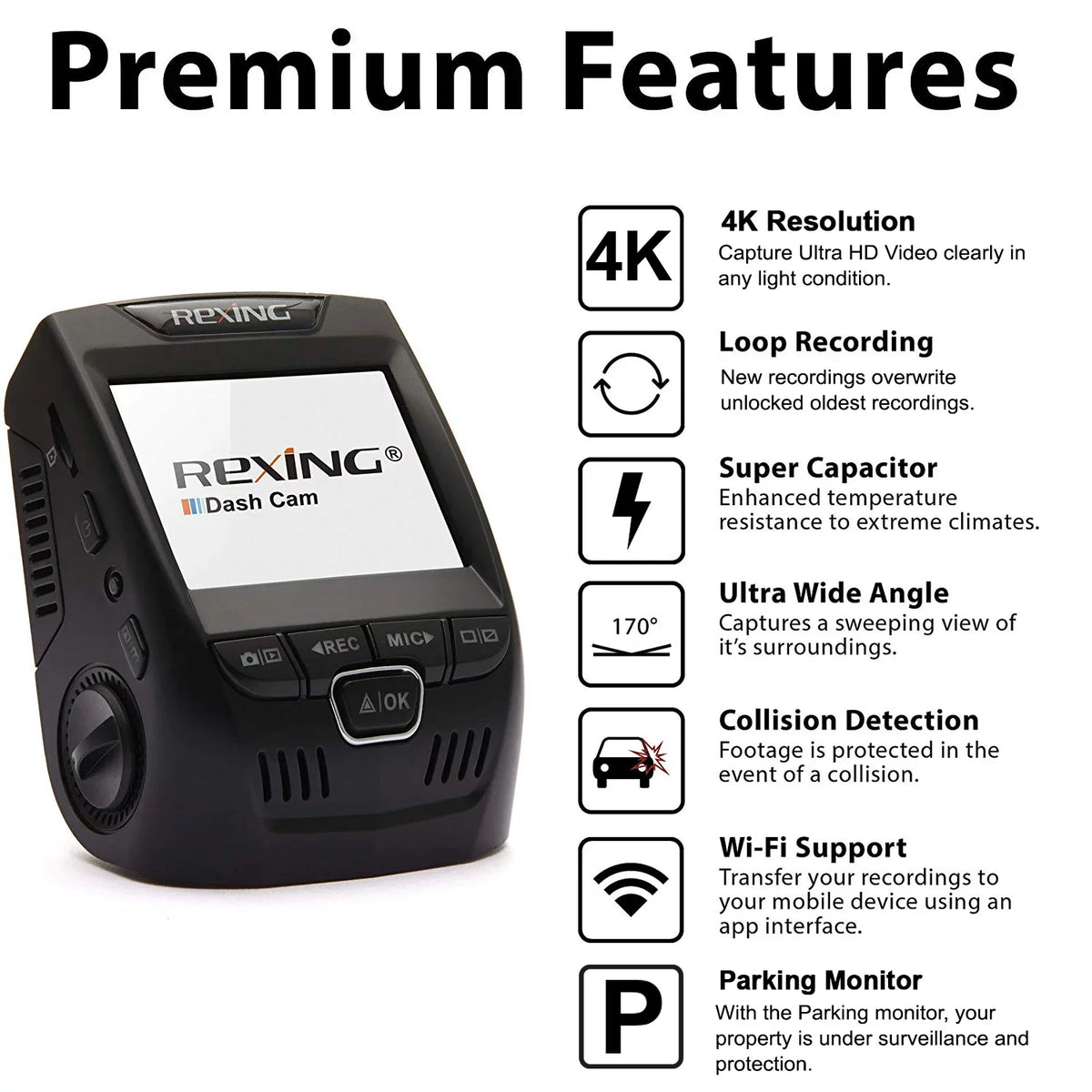 Rexing V1-4K Ultra HD Car Dash Cam