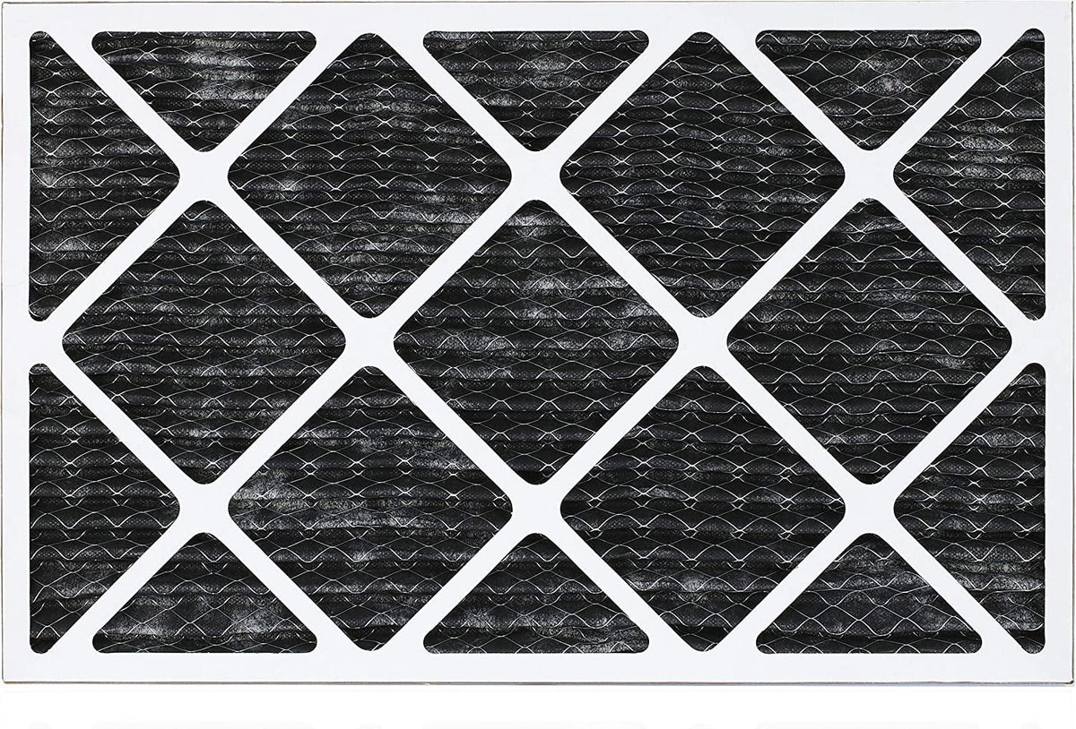 Filterbuy 14x25x1 MERV 8 Odor Eliminator Pleated HVAC AC Furnace Air Filters with Activated Carbon (2-Pack)