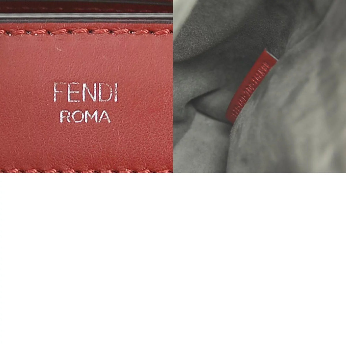 Pre-Owned Fendi FENDI handbag shoulder bag dot com leather red silver ladies e55932a (Good)