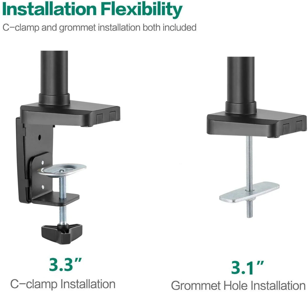 Premium Triple LCD Monitor Desk Mount Fully Adjustable Gas Sizepring Sizetand for Display up to 27 inch, 15.4lbs Weight Capacity