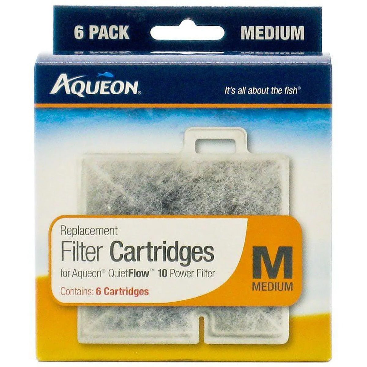 Aqueon QuietFlow Replacement Filter Cartridge Medium (6 Count) Pack of 2