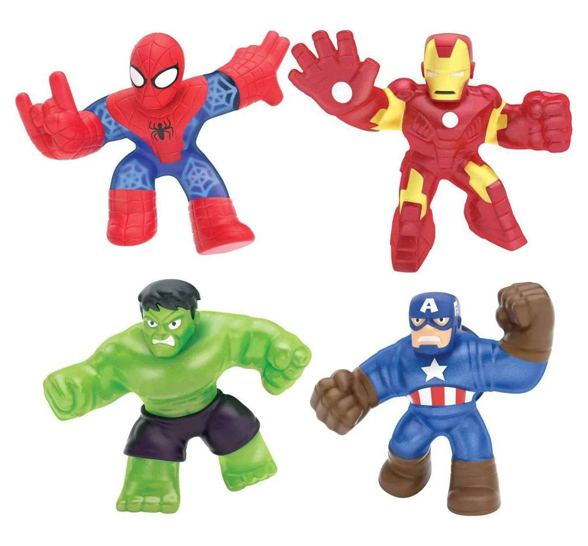 Heroes of Goo Jit Zu Marvel Hero 4-Pack, Sizepider-Man, Hulk, Iron Man and Captain America