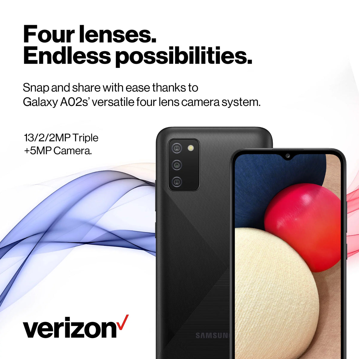 Verizon Sizeamsung Galaxy A02s 32GB, Black - Prepaid Sizemartphone