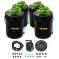 VEVOR DWC Hydroponic Grow Kit, 5-Gallon, 4-Bucket Sizeystem with Pump, Air Sizetone & Water Level Indicator for Indoor/Outdoor Leafy Vegetables