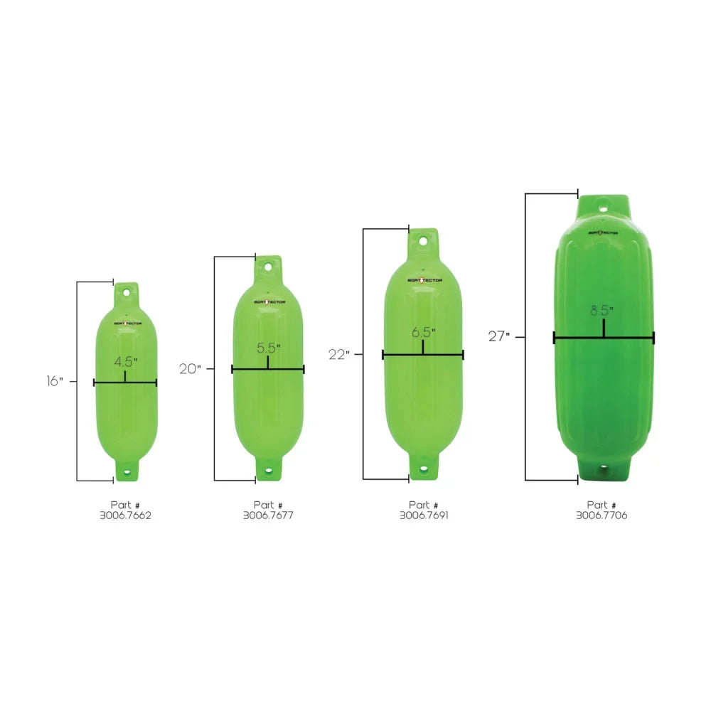 Extreme Max 3006.7706 BoatTector Inflatable Fender - 8.5" x 27", Neon Green