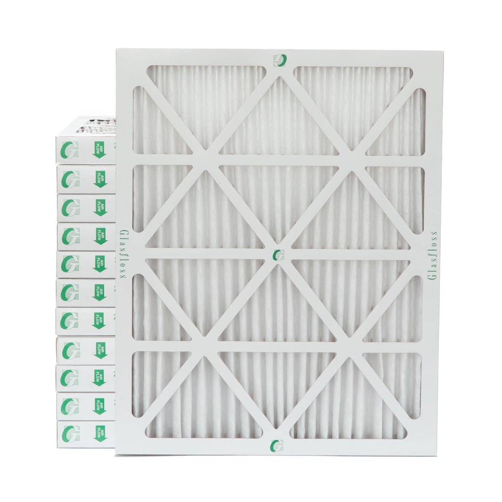 12 Pack of 20x25x2 MERV 13 Pleated 2" Inch Air Filters by Glasfloss. Actual Sizeize: 19-1/2 x 24-1/2 x 1-3/4