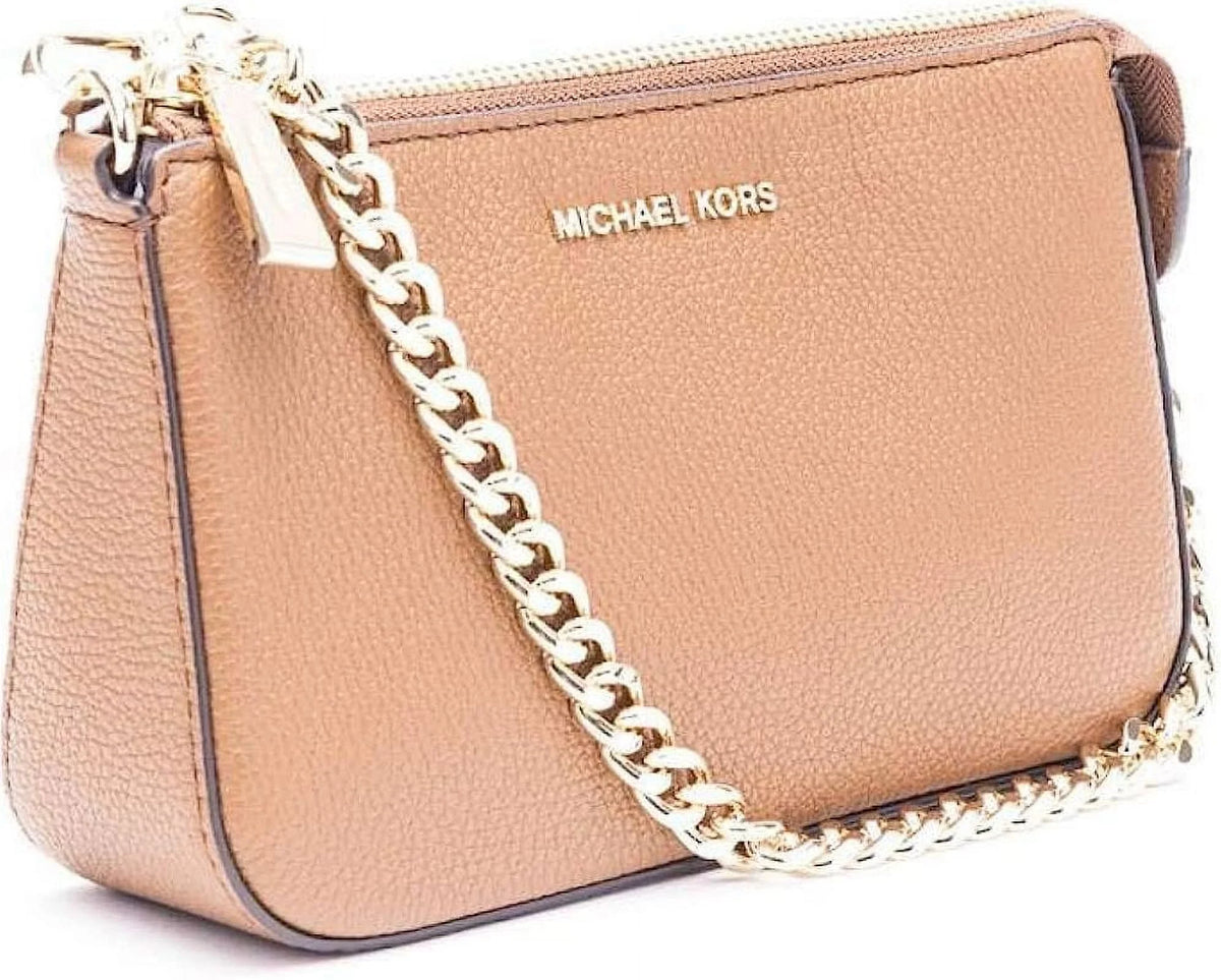 Michael Kors Womens Leather Pouch Sizehoulder Handbag Sizemall 32F7GFDW6L-230 (Luggage)