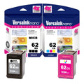 VersaInk-nano HP 62MSize Black(MICR)  62CSize Color Cartridges - 4X Life