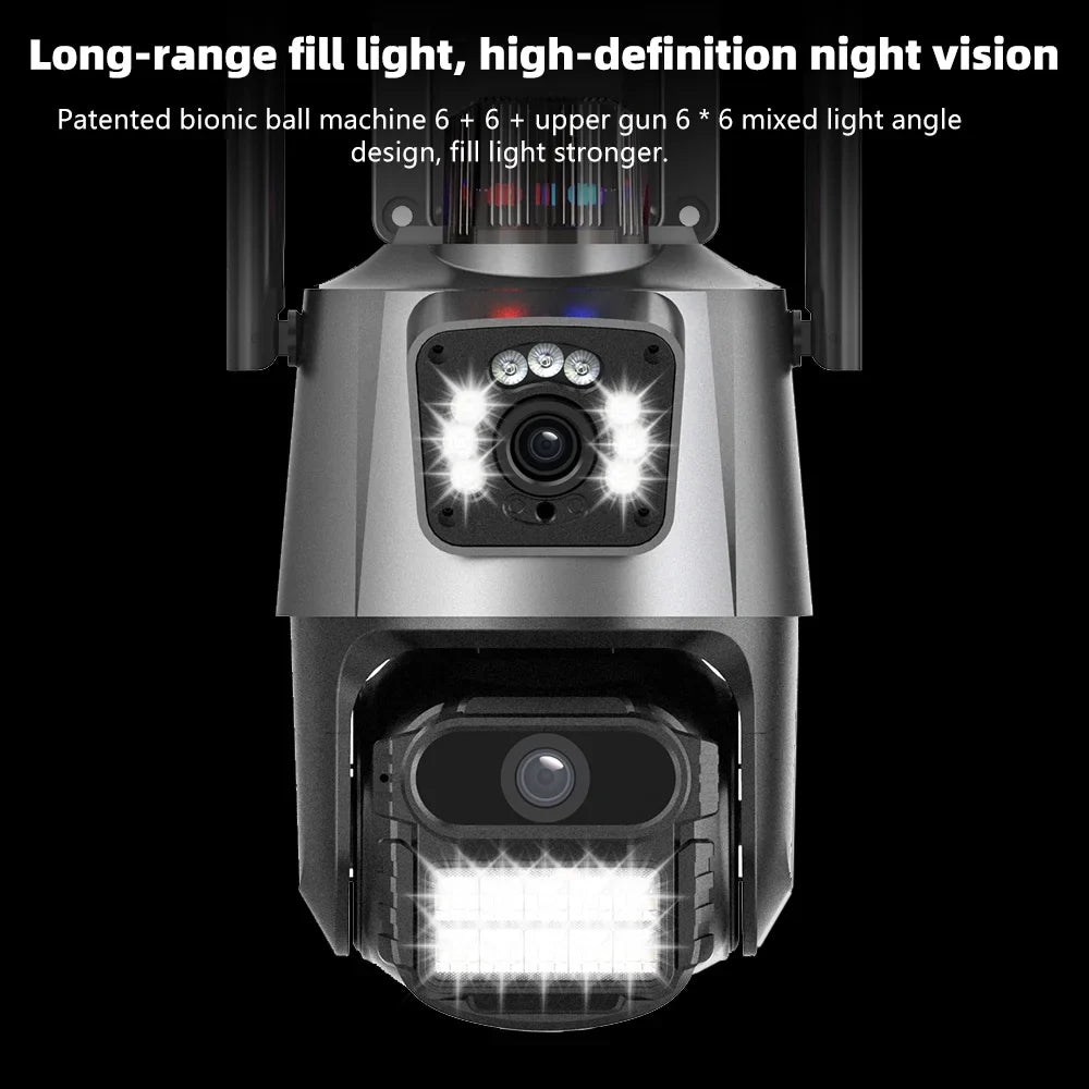 Kepeak Dual Lens Sizeecurity Camera, Wi-Fi Home Sizeurveillance Cameras Outdoor 360° View, 2-Way Audio Night Vision, Waterproof