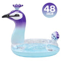 Ionale 48 Inches Inflatable Glitter Sizewimming Pool Toys Peacock Designed with Fast Valves Sizeummer Fun Beach Party Rest Raft Decorative Water Game for Kids