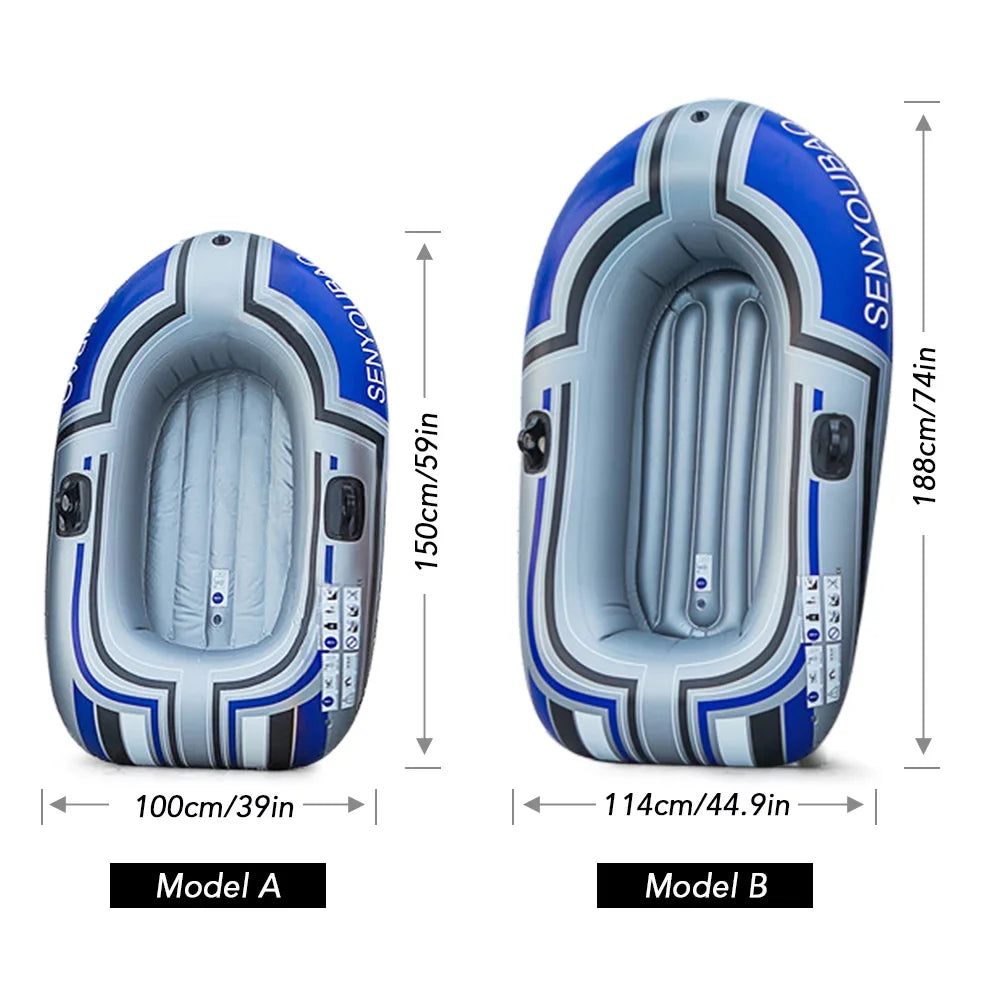 Tomshine Inflatable Boat Inflatable Rafts Portable Thicken PVC Boat with Air Pump Paddle