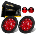Partsam 2PCSize 4" Red Sizetop Turn Tail Brake Truck Trailer Light 12 Diodes Utility