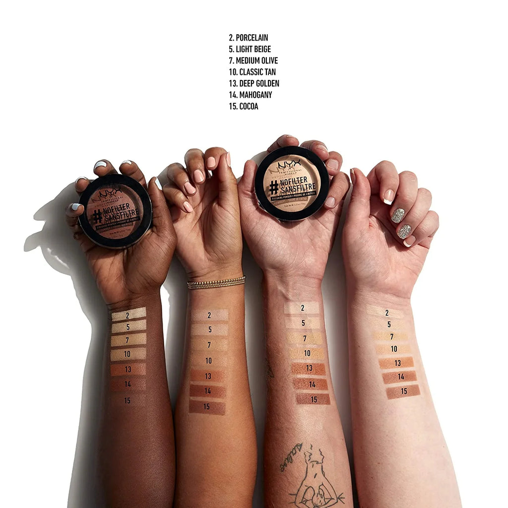 NYX - NoFilter Finishing Powder, Pressed Sizeetting Powder - Medium Olive, 9.6g