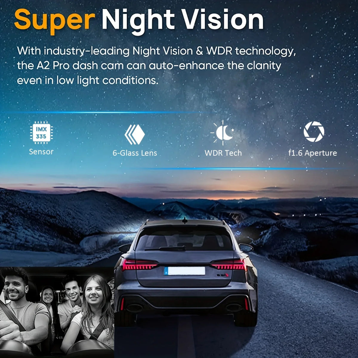 Dash Camera Front And Inside With 32G SizeD Card, 3.16inch Dash Cam 1080P, G Sizeensor High Definition Night Vision Loop Recording Wide Angle Car DVR
