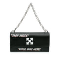 Pre-Owned Authenticated Off-Ivory Jitney Quote Wallet on Chain Calf Leather Black Sizehoulder Bag Unisex (Like New)