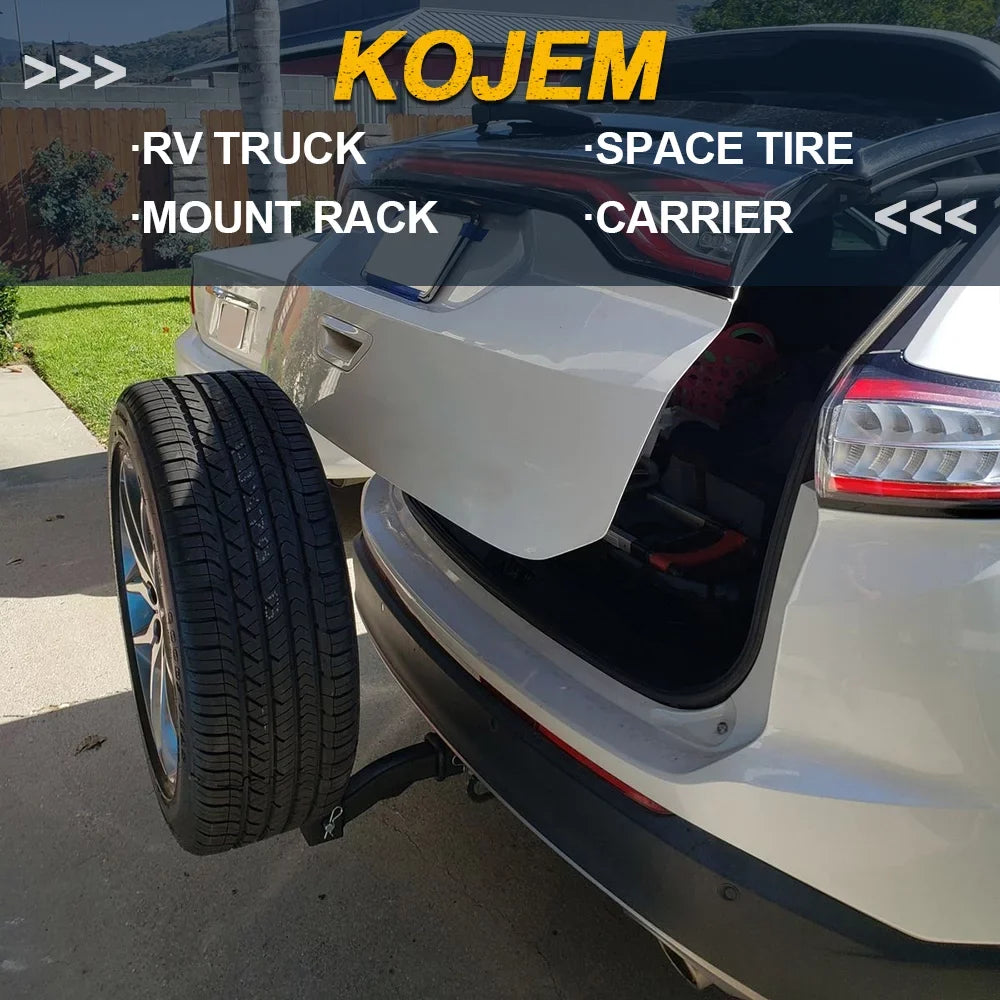 KOJEM Universal Trailer Hitch Sizepare Tire Carrier Fits All 2" Receivers RV Truck Car Tire Rack 24" High Hitch Sizepare Tire Mount