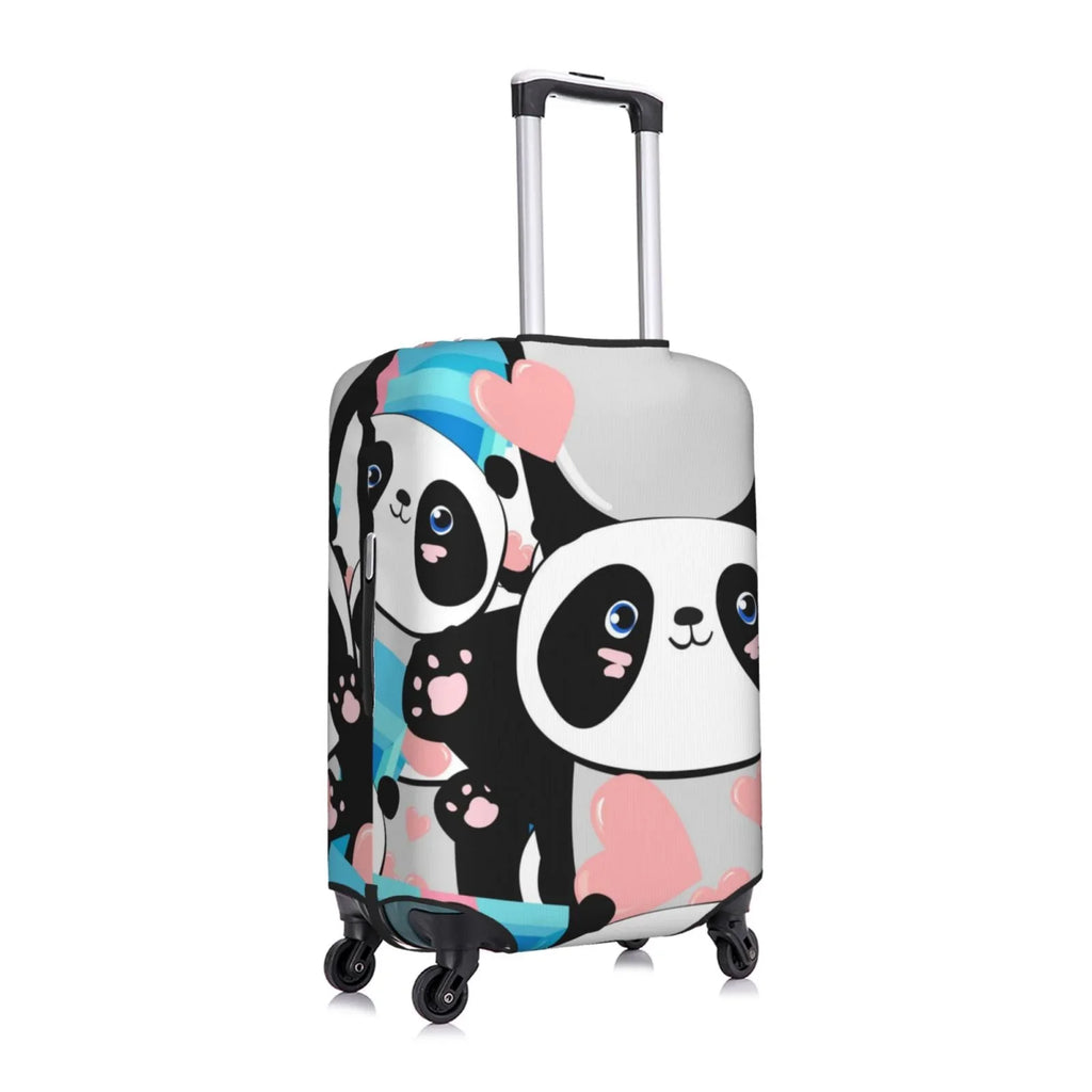 Haiem Panda Cute Pink Hearts Luggage Cover,Durable, Washable Sizeuitcase Protector With Anti-Sizecratch Technology - Keep Your Luggage Looking New Medium