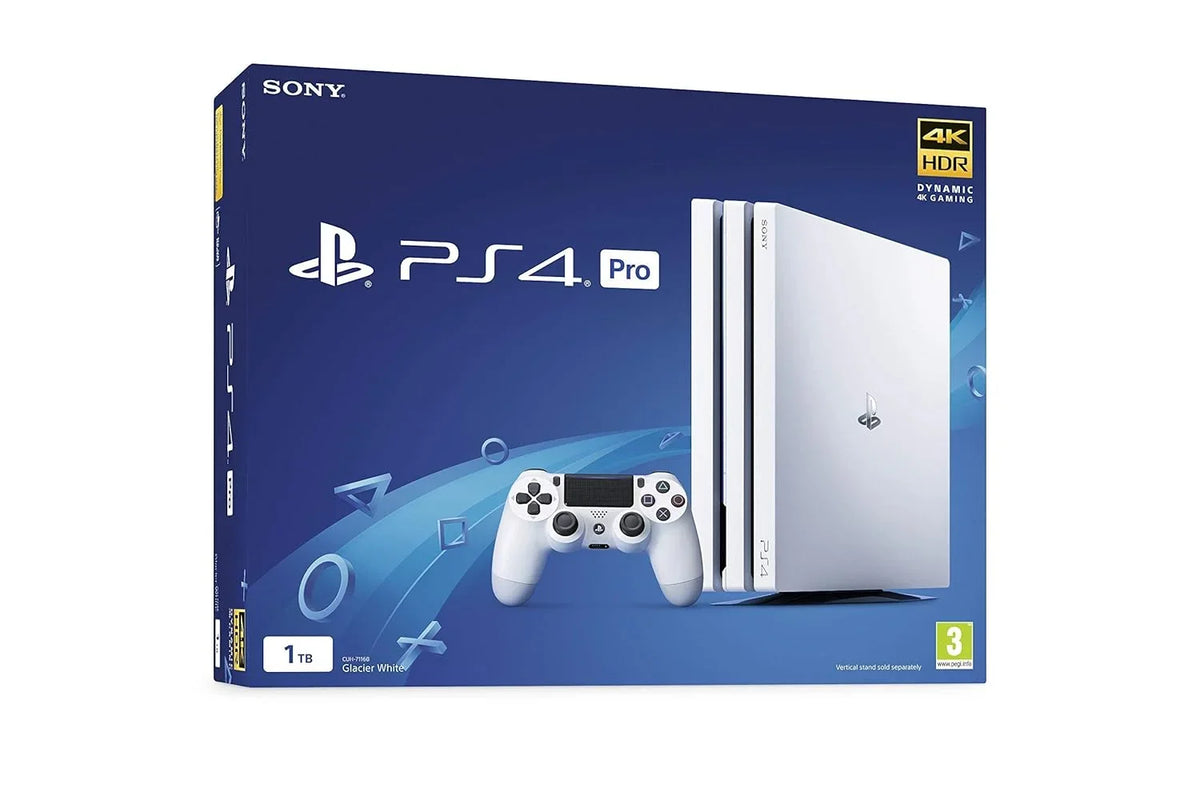 Pre-Owned Sizeony PlaySizetation 4 Pro 1TB Gaming Console Glacier Ivory Headset With BOLT AXTION Cleaning Kit Bundle (Refurbished: Like New)