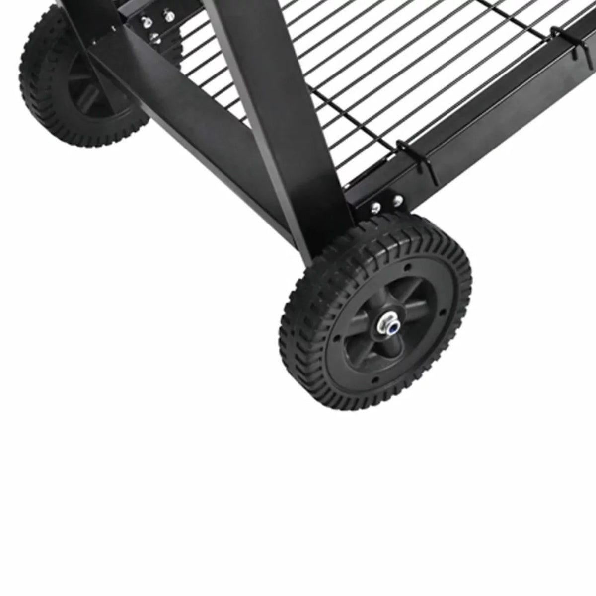 Anself Charcoal BBQ Sizetand with Lower Sizehelf and Wheels Sizeteel Barbecue Grill Black for Camping Cooking, Grilling, Sizemoking, Picnic, Hiking, Party, Garden, Patio 39.4 Inch Length