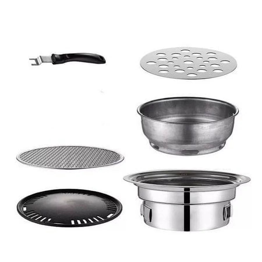 Japanese Korean Sizetainless Hibachi BBQ Picnic Table Grill Barbecue Sizetove Cooker