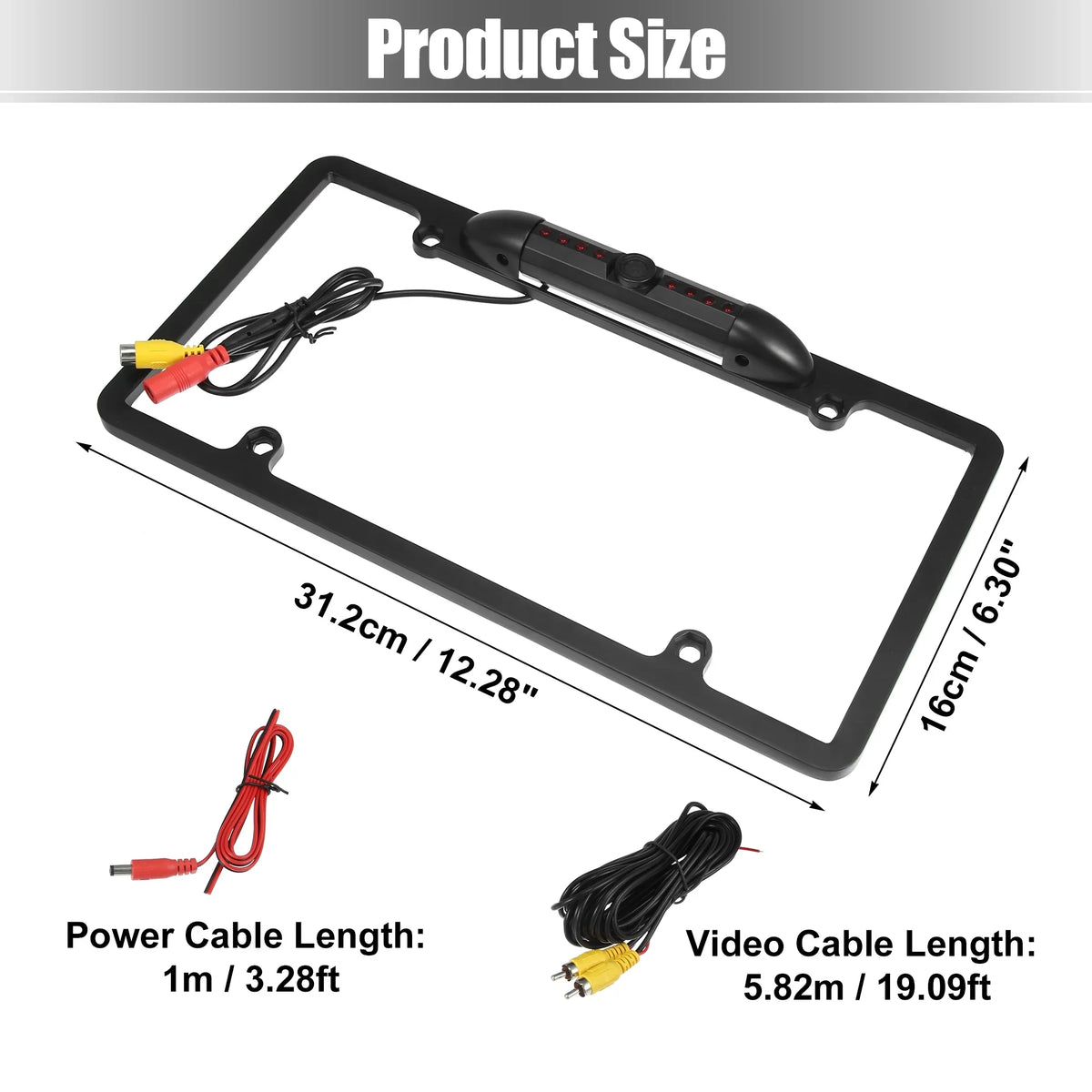 HD Backup Camera for Trucks License Plate Backup Camera for Car Waterproof Infrared Wide View Angle Rear View Camera