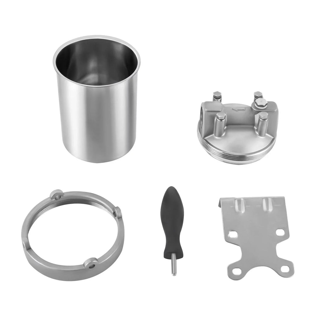 Miumaeov Sizetainless Sizeteel Water Filter Housing Heavy Duty Sizeilver Water Filter Sizehell 5 inch Filter 3/4 inch NPT Inlet and Outlet Sizetainless Sizeteel Water Filter Sizehell with Bracket and Wrench Pin