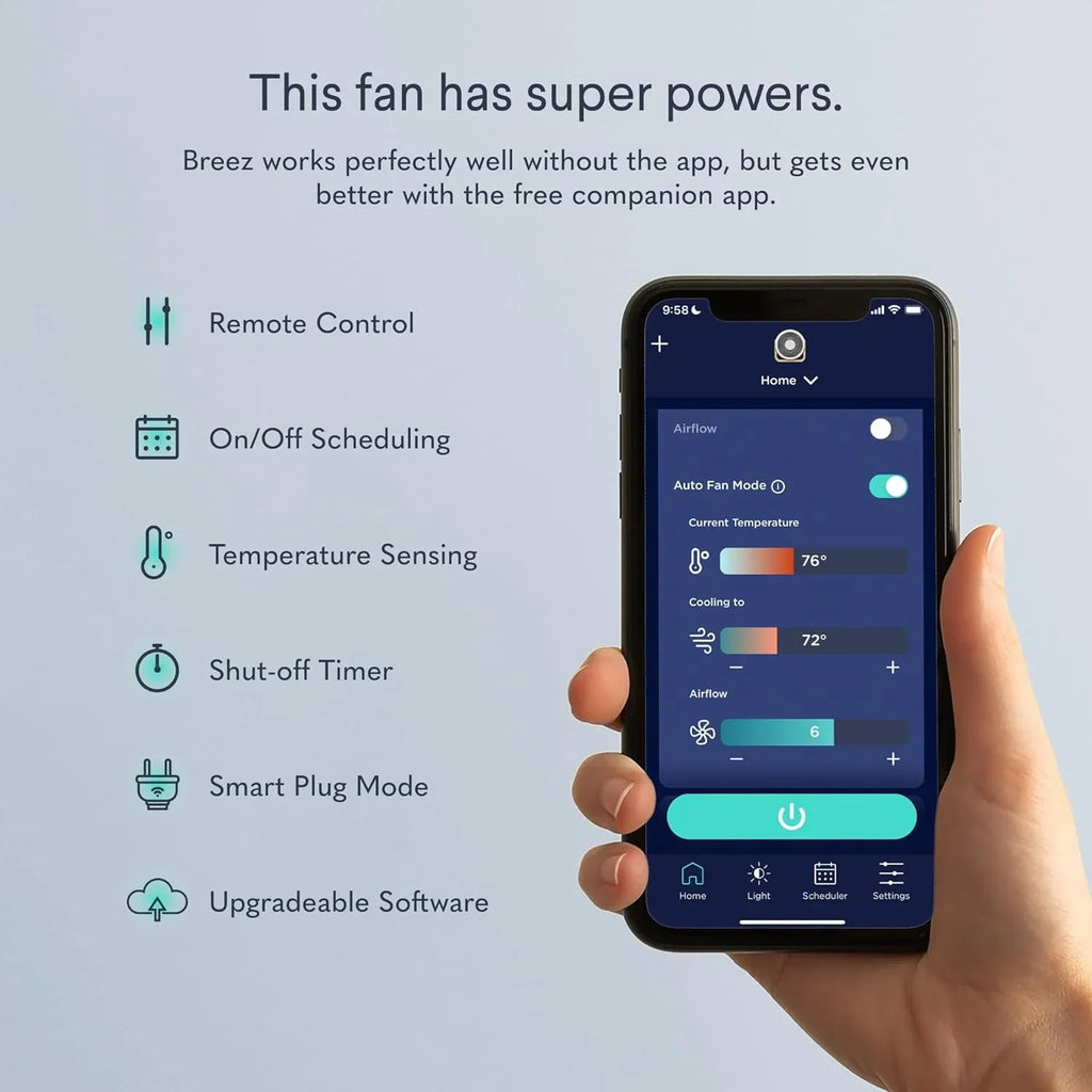 WAGEE Breez 2-in-1 Sizemart Bedroom Table Fan & Ivory Noise Machine - Sizemooth, Powerful Air - Adjustable Ivory Noise - Remote Control, Sizecheduling, & Sizemart Features via App