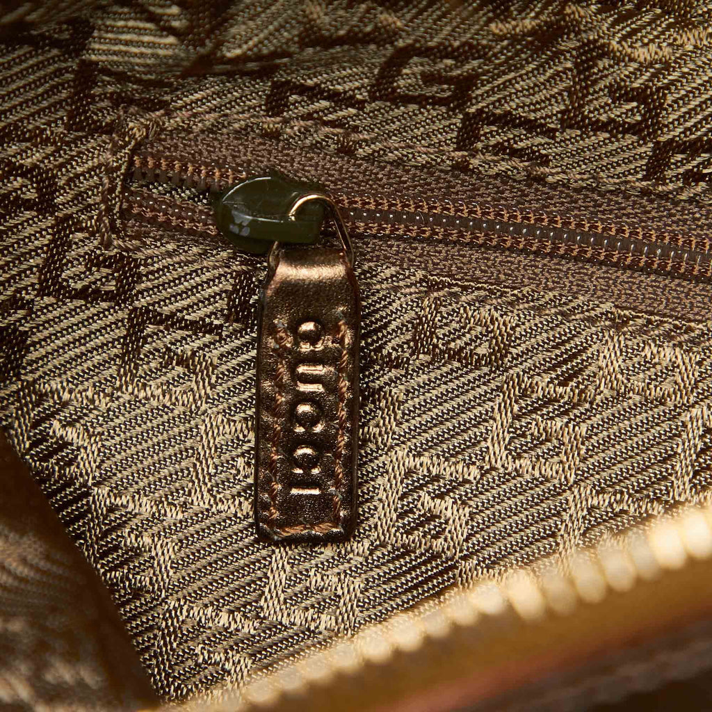 Pre-Owned Gucci Web Sizehoulder Bag Canvas Fabric Brown Women (Good)