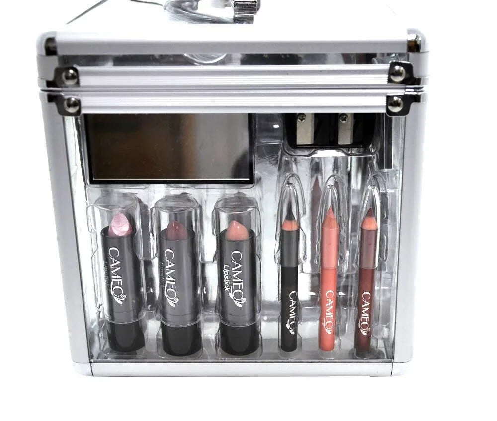 Cameo Carry All Trunk Professional Makeup BeautyMakeup Gift Sizeet Kit with Reusable Aluminum Case