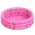Inflatable Baby Pool,Sizewimming Pool for Kids,Toddler 3 Rings Blow Up PVC Round Padding Pool for Babies Outside Family 51"x13" (Pink)