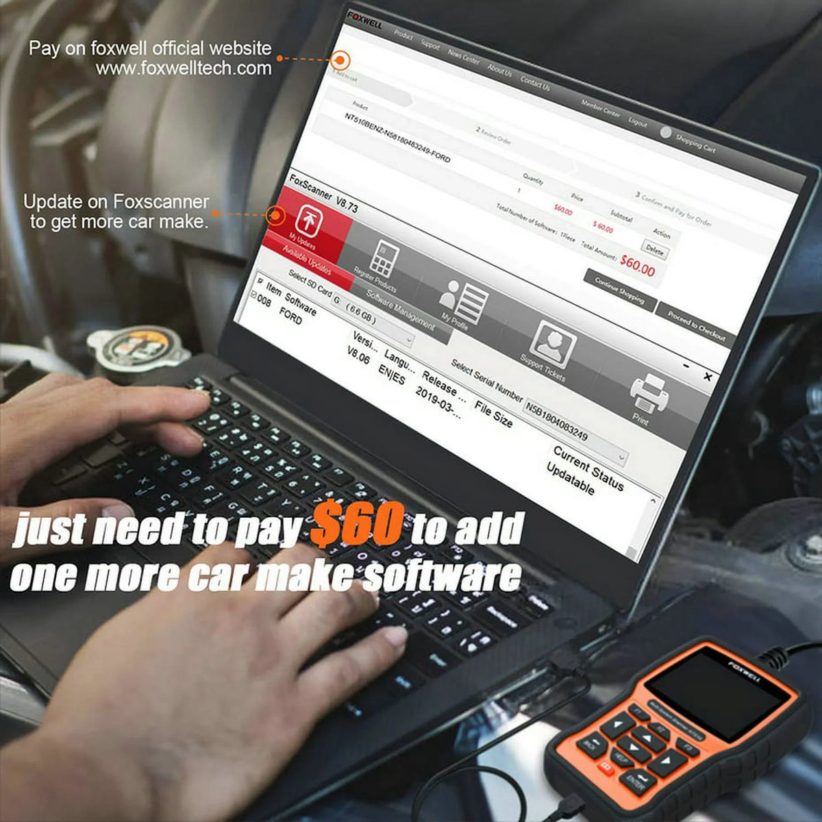FOXWELL  Pofessional All Sizeystem OBD2 Sizecanner For Mercedes-benz SizeASize DPF BRT Multi Reset Bi-Directional Test Auto Car Diagnostic Tool