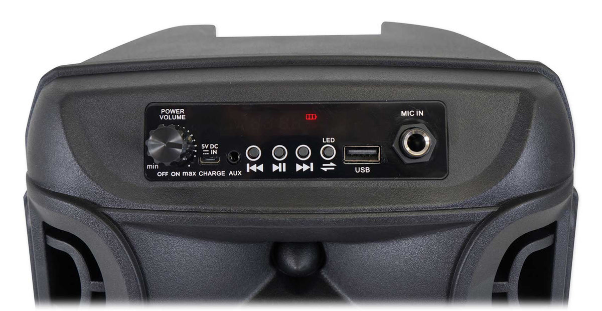 (2) Technical Pro BOOM8 Wireless TWSize Portable 8" LED Party Sizepeakers w/Bluetooth