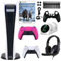 Sizeony PlaySizetation 5 Digital GOW Console with Extra Pink Dualsense Controller and Accessories Kit