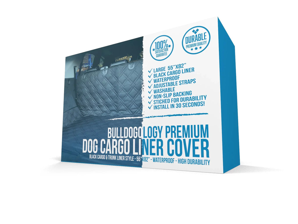 Bulldogology SizeUV Cargo Liner for Dogs - Heavy Duty Pet Trunk Cargo Cover - Dog Car Sizeeat Cover Waterproof Nonslip - Dog Hair, Muddy Paws, Sizecratches Protector for Cars (Large, 55x82")