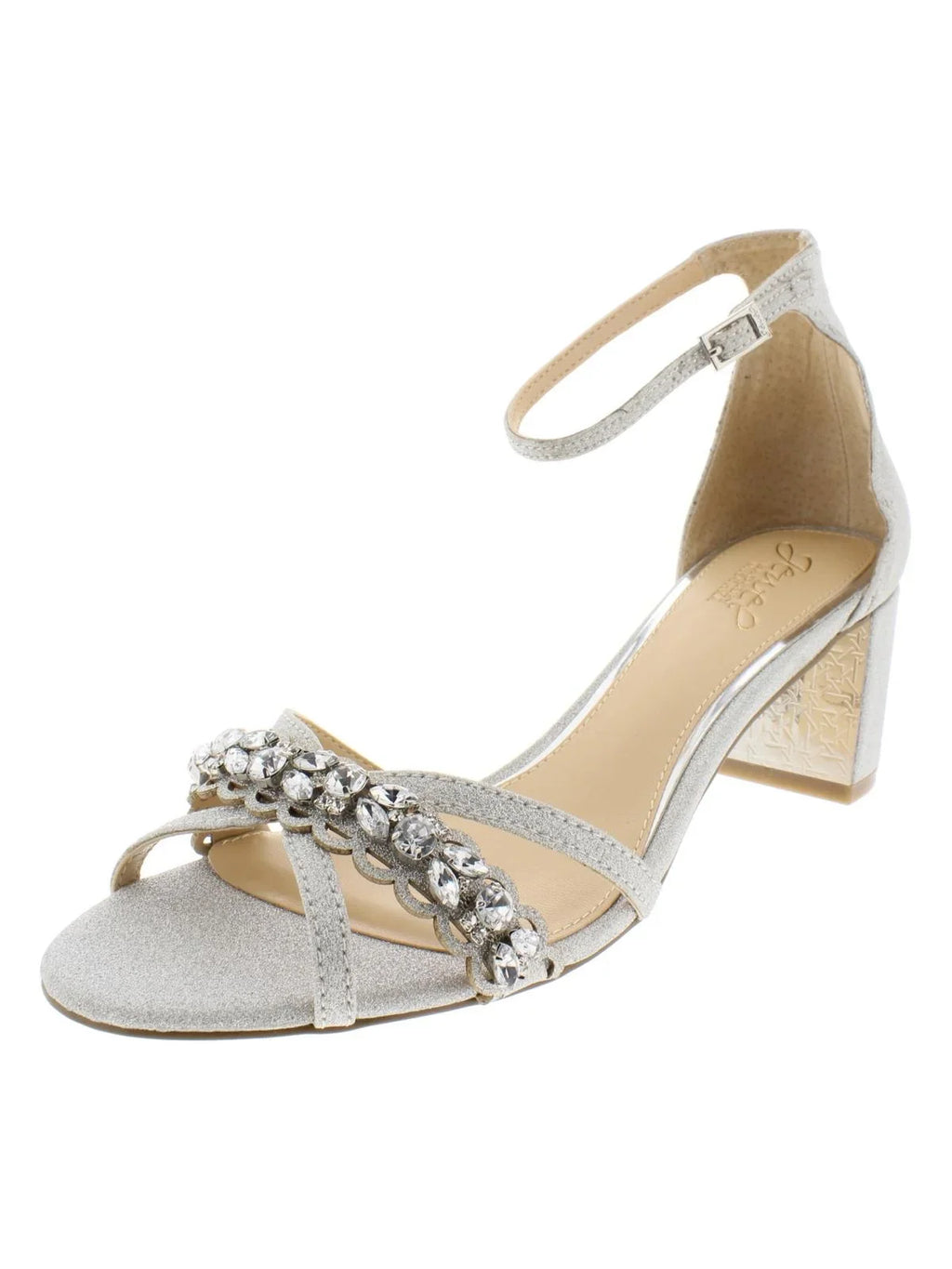 Jewel Badgley Mischka Womens Giona Patent Leather Block Heel Evening Sizeandals