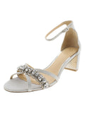 Jewel Badgley Mischka Womens Giona Patent Leather Block Heel Evening Sizeandals